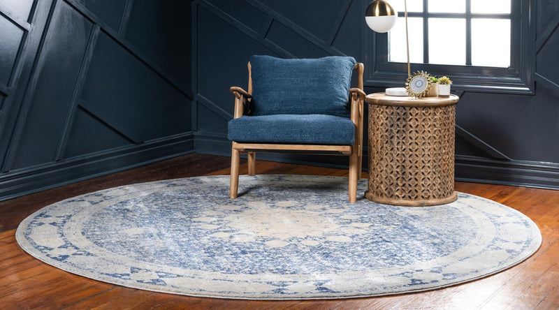 Oxfordshire Elegance Collection Area Rug - Abingdon Round Navy Blue lifestyle 41