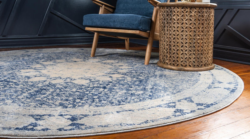 Oxfordshire Elegance Collection Area Rug - Abingdon Round Navy Blue lifestyle 42