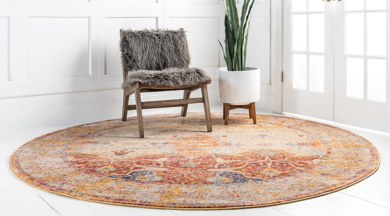 Oxfordshire Elegance Collection Area Rug - Didcot Round Multi lifestyle 42