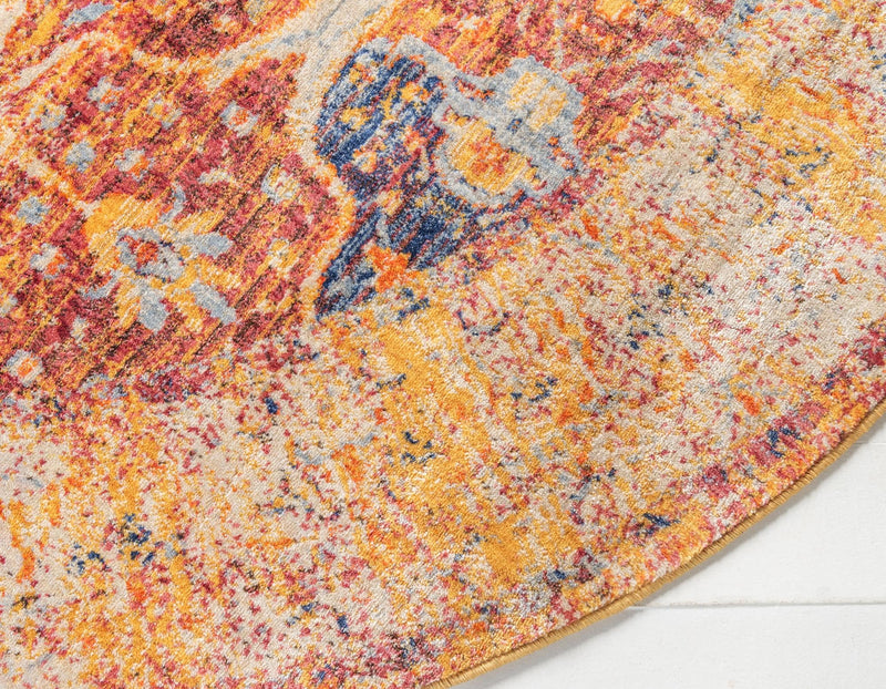 Oxfordshire Elegance Collection Area Rug - Didcot Round Multi lifestyle 58