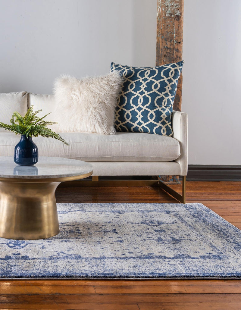 Oxfordshire Elegance Collection Area Rug - Didcot Rectangle Navy Blue lifestyle 7