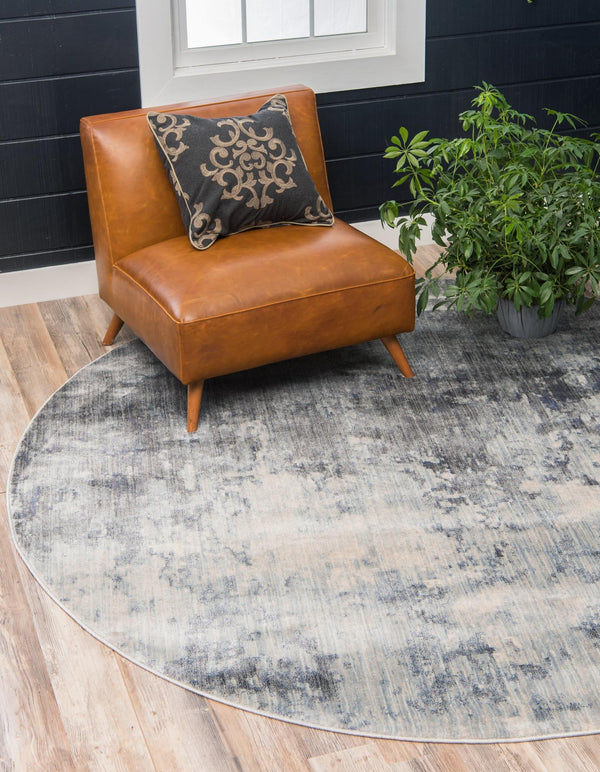 Lunar Luxe Collection Area Rug - Selene Round Gray lifestyle 32