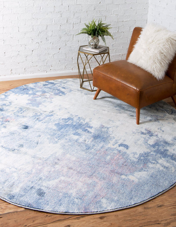 Lunar Luxe Collection Area Rug - Selene Round Blue lifestyle 62