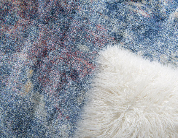 Lunar Luxe Collection Area Rug - Selene Round Blue lifestyle 80