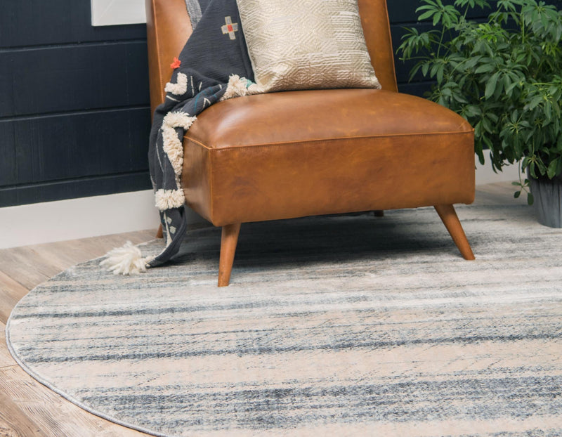 Lunar Luxe Collection Area Rug - Titan Round Gray lifestyle 48