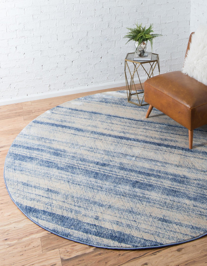 Lunar Luxe Collection Area Rug - Titan Round Blue lifestyle 24