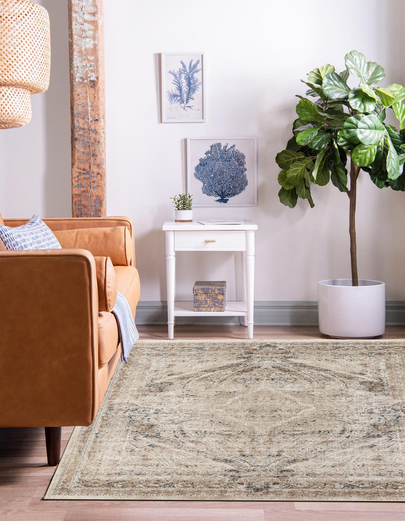 Coastal Manor Collection Area Rug - Seagrove Square Beige lifestyle 56