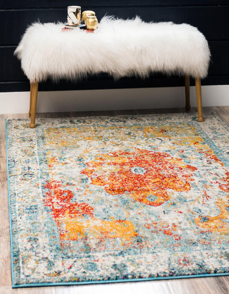 Amalfi Coast Woven Collection Area Rug - Atrani Rectangle Orange lifestyle 2