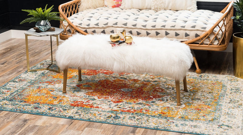 Amalfi Coast Woven Collection Area Rug - Atrani Rectangle Orange lifestyle 3