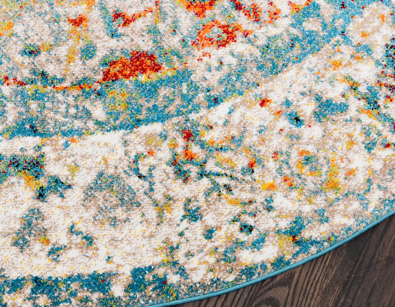 Amalfi Coast Woven Collection Area Rug - Atrani Round Orange lifestyle 23