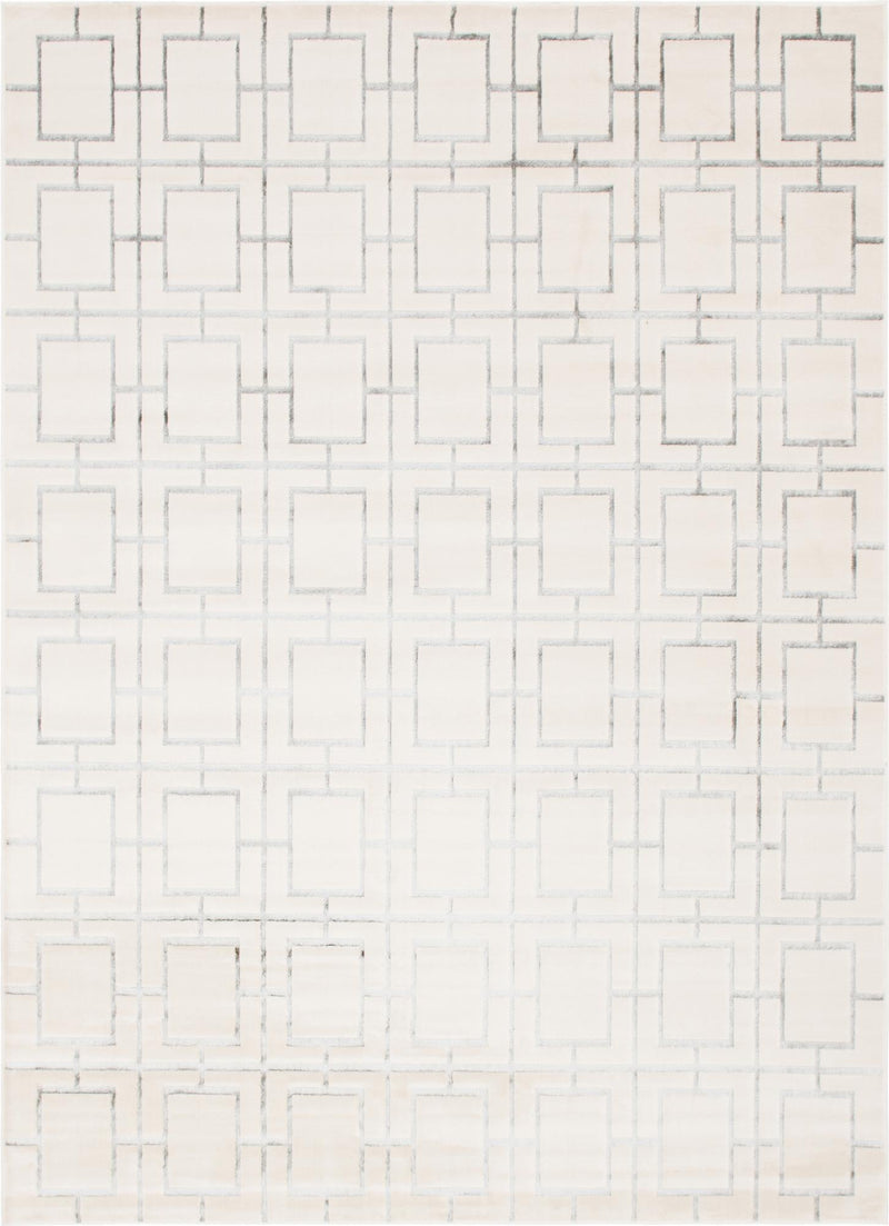 Hollywood Luxe Collection Area Rug - Beverly (White Silver) Rectangle White Silver Main