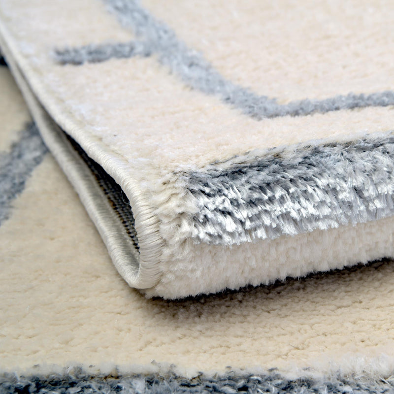Hollywood Luxe Collection Area Rug - Beverly (White Silver) Rectangle White Silver lifestyle 6