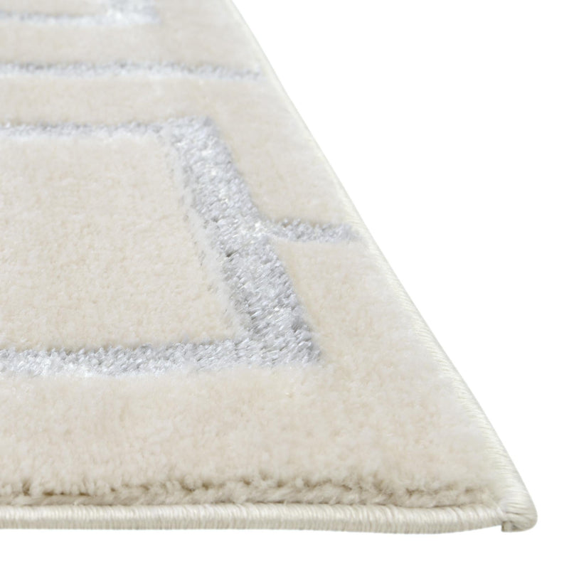 Hollywood Luxe Collection Area Rug - Beverly (White Silver) Rectangle White Silver lifestyle 7