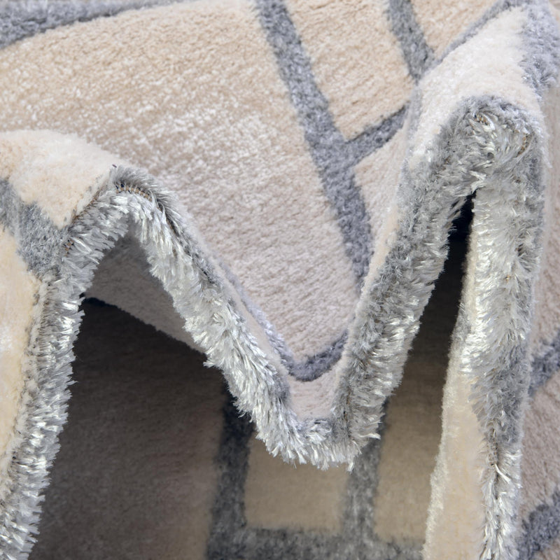 Hollywood Luxe Collection Area Rug - Beverly (White Silver) Rectangle White Silver lifestyle 8
