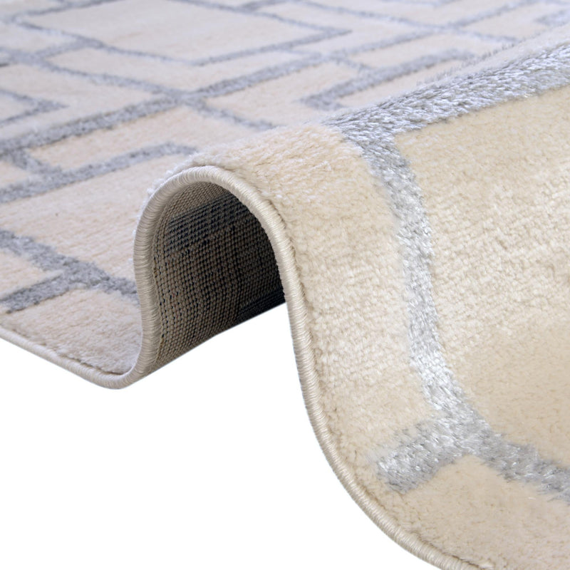 Hollywood Luxe Collection Area Rug - Beverly (White Silver) Rectangle White Silver lifestyle 10