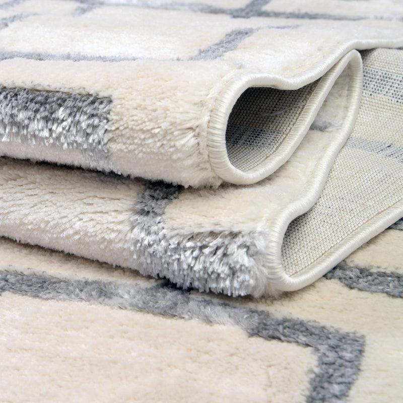 Hollywood Luxe Collection Area Rug - Beverly (White Silver) Rectangle White Silver lifestyle 13