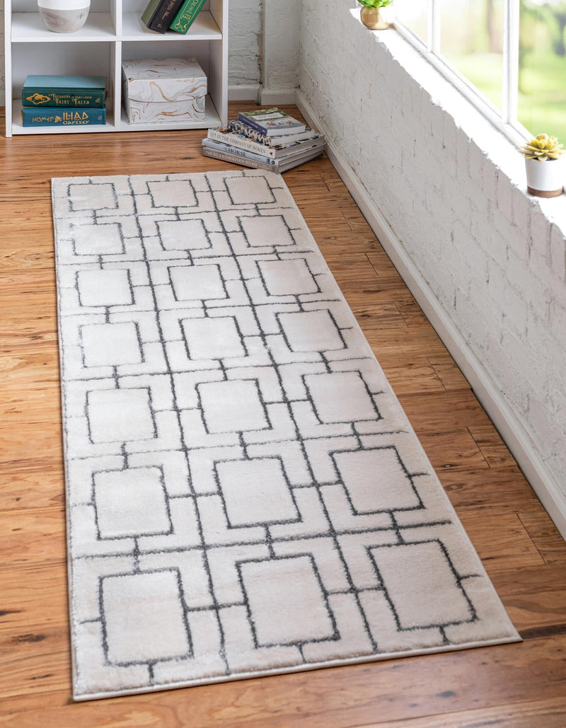Hollywood Luxe Collection Area Rug - Beverly (White Silver) Runner White Silver lifestyle 19
