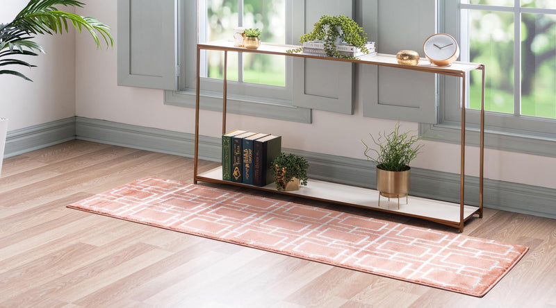Hollywood Luxe Collection Area Rug - Beverly (Coral Silver) Runner Coral Silver lifestyle 16