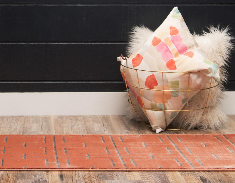 Hollywood Luxe Collection Area Rug - Beverly (Coral Silver) Runner Coral Silver lifestyle 24