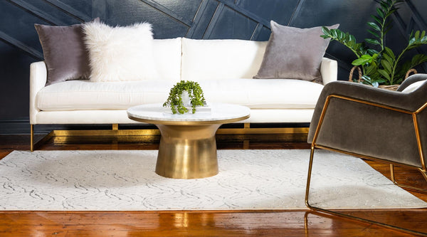 Hollywood Luxe Collection Area Rug - Rodeo Rectangle White Silver lifestyle 10