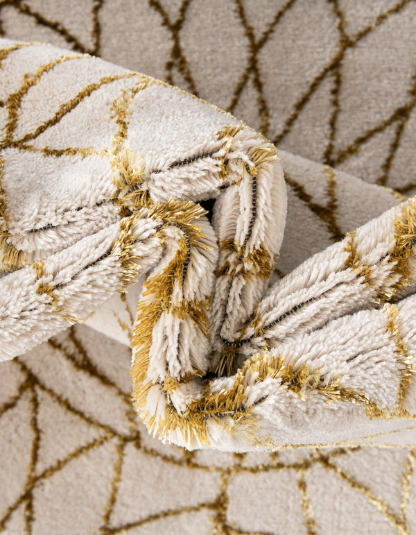 Hollywood Luxe Collection Area Rug - Rodeo Rectangle White Gold lifestyle 23