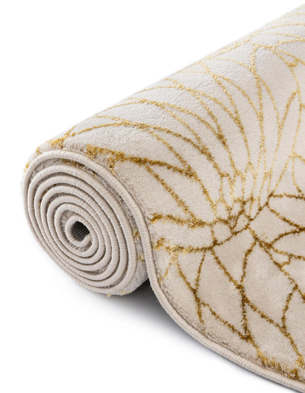 Hollywood Luxe Collection Area Rug - Rodeo Rectangle White Gold lifestyle 35