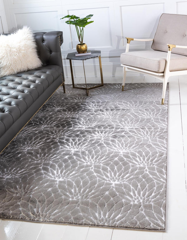 Hollywood Luxe Collection Area Rug - Rodeo Rectangle Gray Silver lifestyle 6