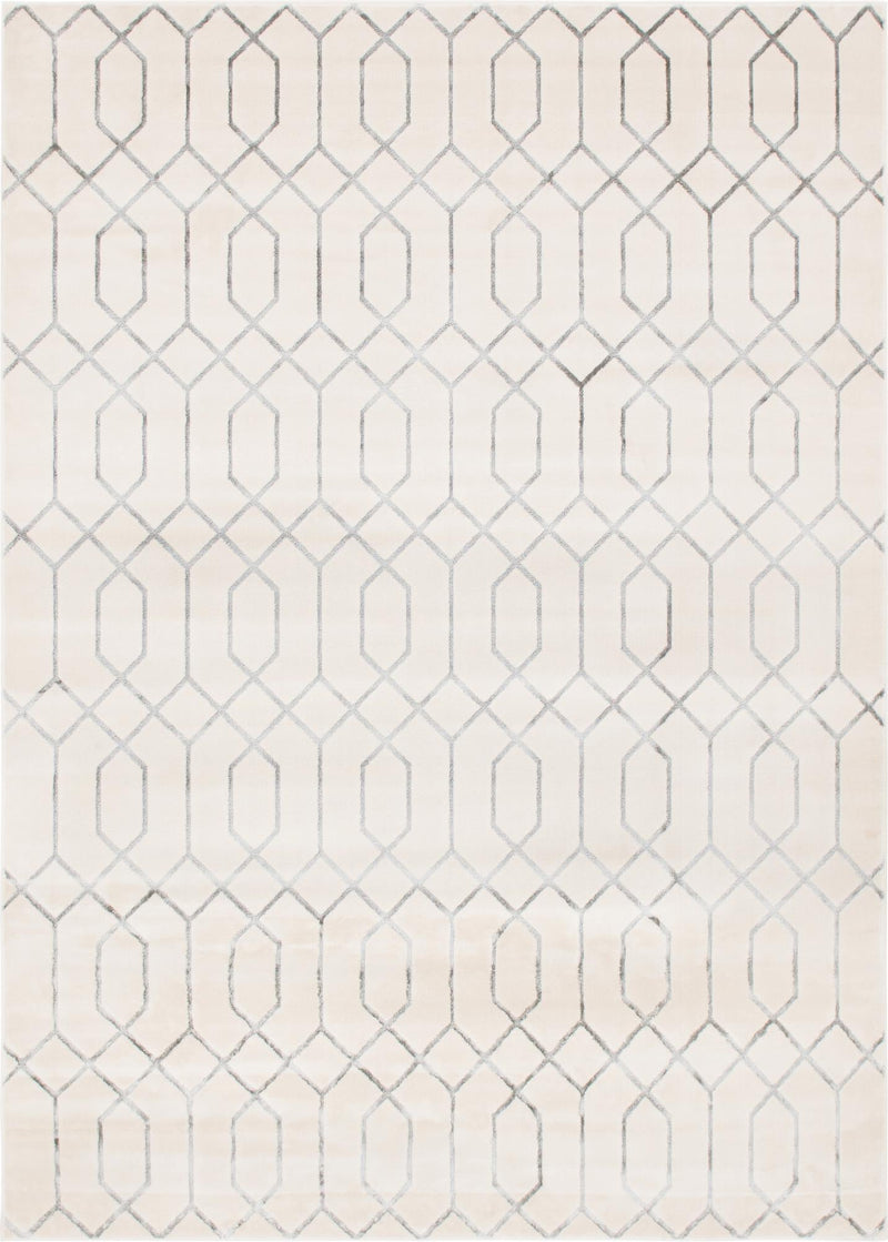 Hollywood Luxe Collection Area Rug - Sunset (White Silver) Rectangle White Silver Main