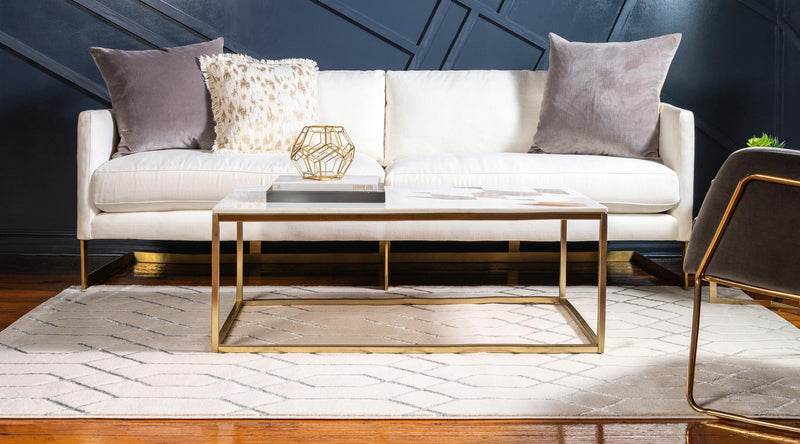 Hollywood Luxe Collection Area Rug - Sunset (White Silver) Rectangle White Silver lifestyle 22