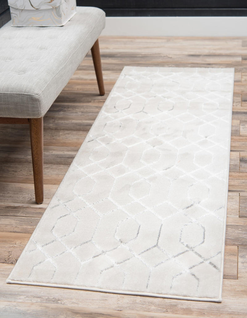 Hollywood Luxe Collection Area Rug - Sunset (White Silver) Runner White Silver lifestyle 28