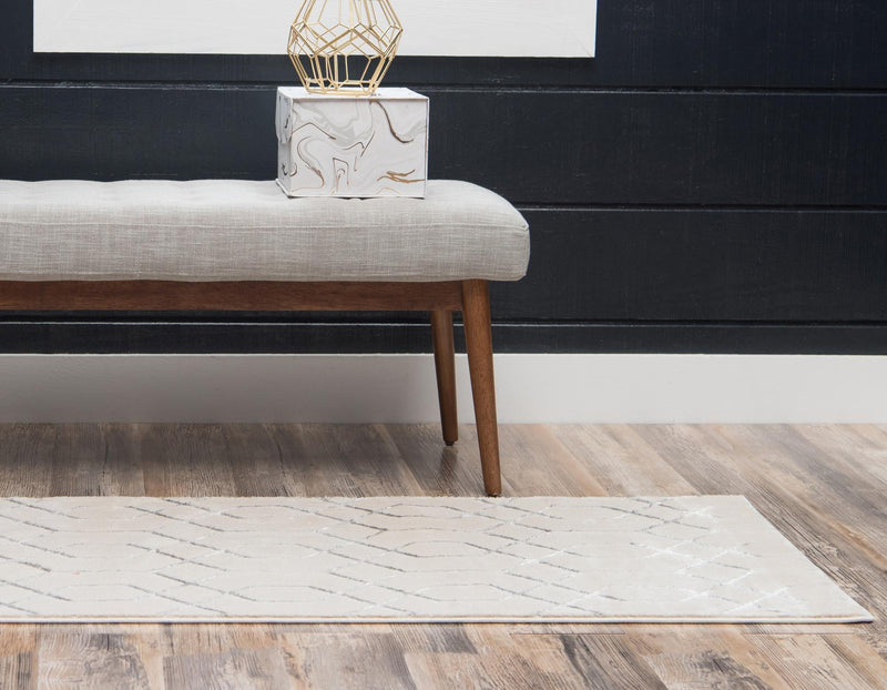 Hollywood Luxe Collection Area Rug - Sunset (White Silver) Runner White Silver lifestyle 35