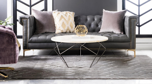 Hollywood Luxe Collection Area Rug - Sunset (Gray Silver) Rectangle Gray Silver lifestyle 4