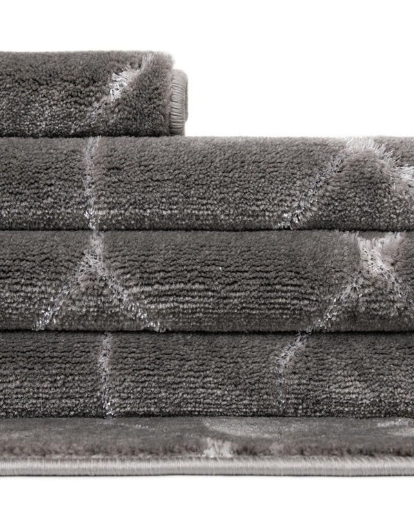 Hollywood Luxe Collection Area Rug - Sunset (Gray Silver) Rectangle Gray Silver lifestyle 14