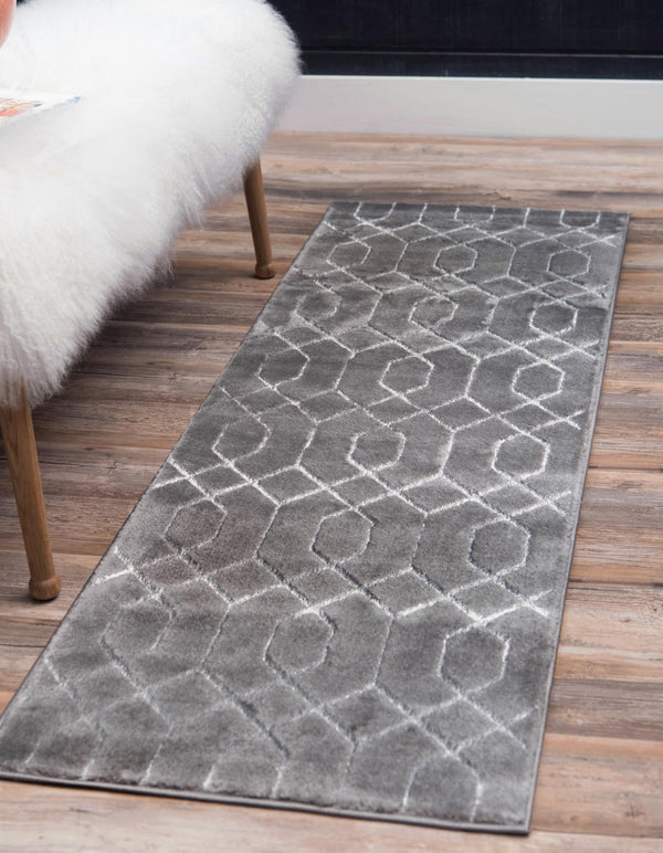 Hollywood Luxe Collection Area Rug - Sunset (Gray Silver) Runner Gray Silver lifestyle 20