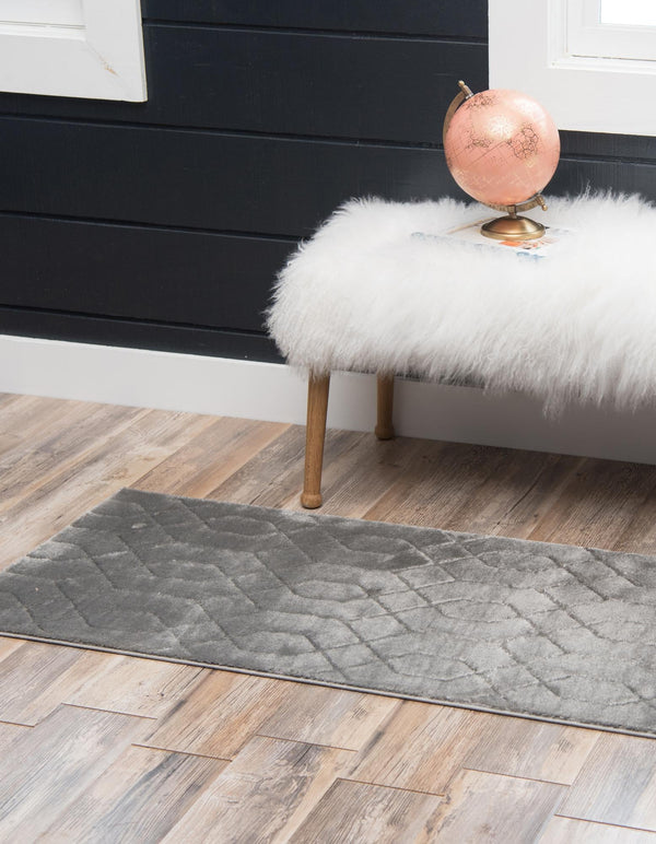 Hollywood Luxe Collection Area Rug - Sunset (Gray Silver) Runner Gray Silver lifestyle 24