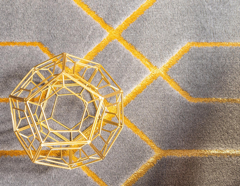 Hollywood Luxe Collection Area Rug - Sunset (Gray Gold) Rectangle Gray Gold lifestyle 6