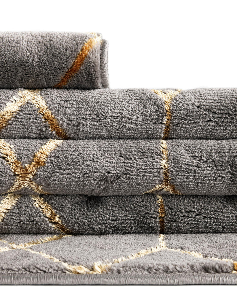 Hollywood Luxe Collection Area Rug - Sunset (Gray Gold) Rectangle Gray Gold lifestyle 14