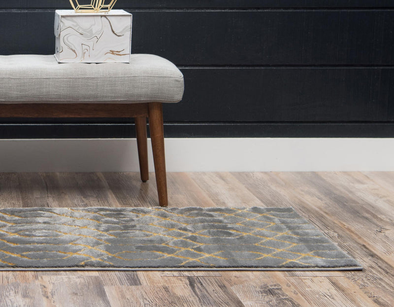 Hollywood Luxe Collection Area Rug - Sunset (Gray Gold) Runner Gray Gold lifestyle 22
