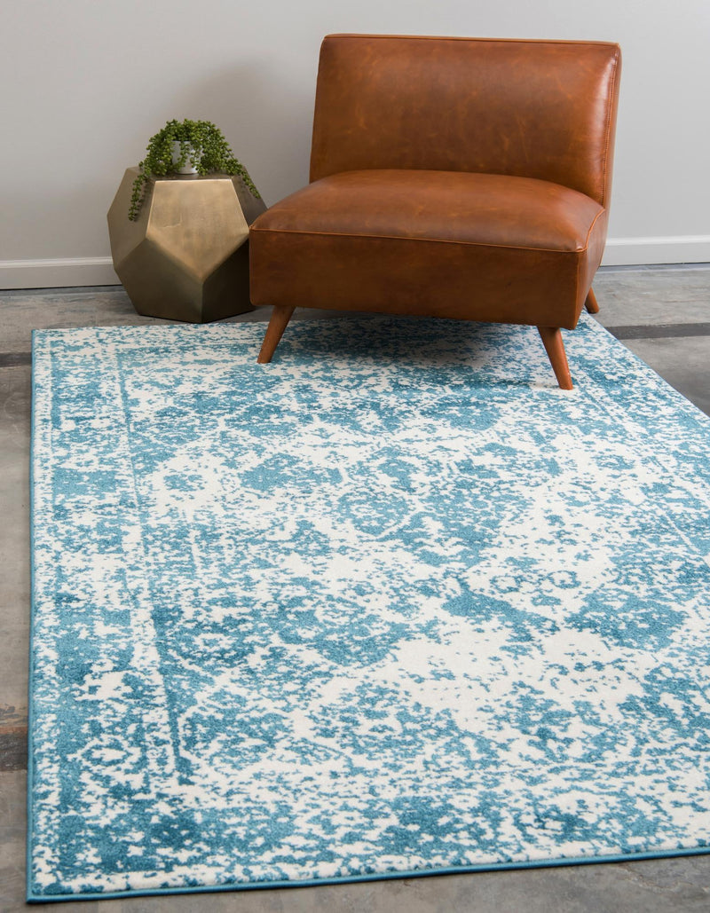 Amalfi Coast Woven Collection Area Rug - Positano Rectangle Blue lifestyle 6