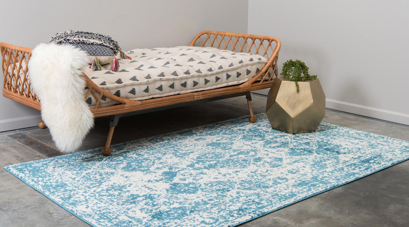 Amalfi Coast Woven Collection Area Rug - Positano Rectangle Blue lifestyle 11