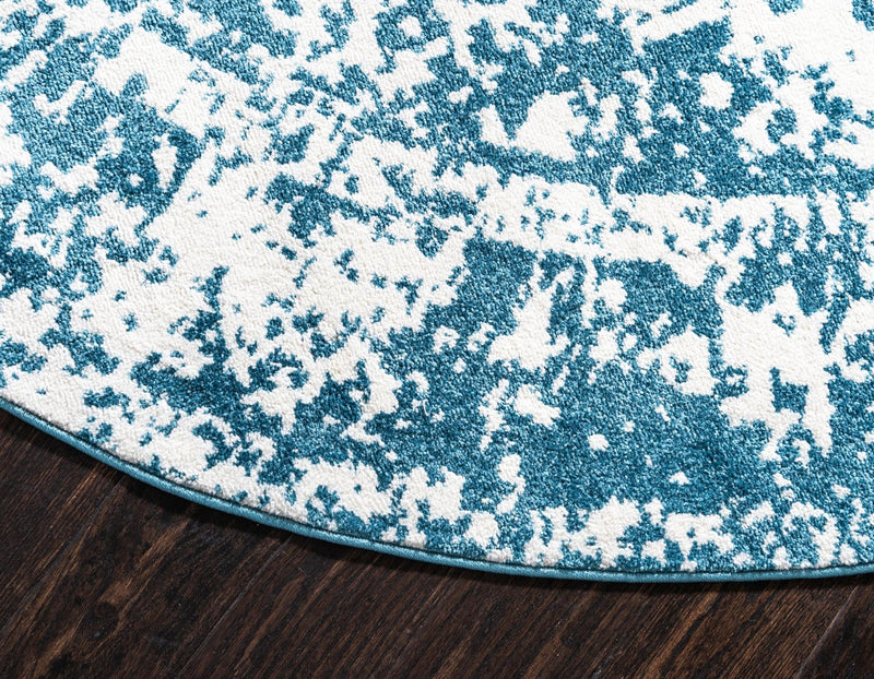 Amalfi Coast Woven Collection Area Rug - Positano Round Blue lifestyle 35