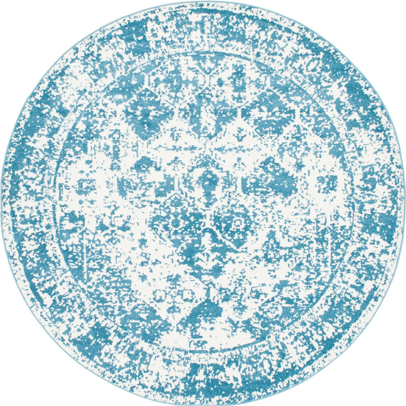 Amalfi Coast Woven Collection Area Rug - Positano Round Blue lifestyle 19