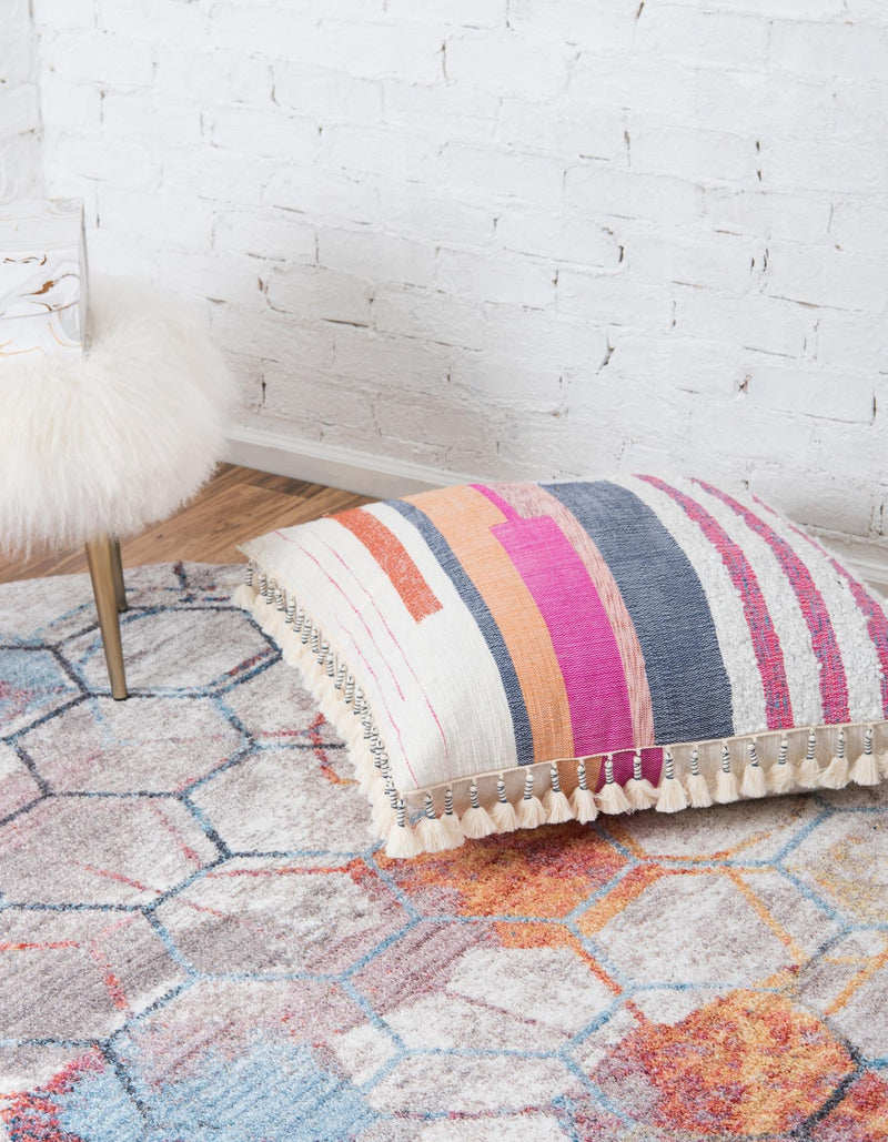 Spectrum Array Collection Area Rug - Aurora Round White lifestyle 49
