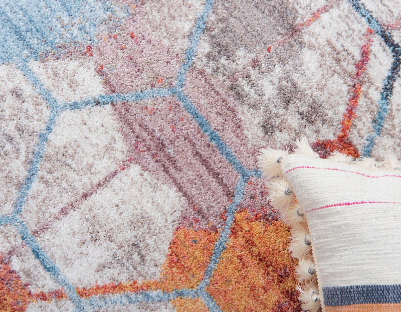 Spectrum Array Collection Area Rug - Aurora Round White lifestyle 57