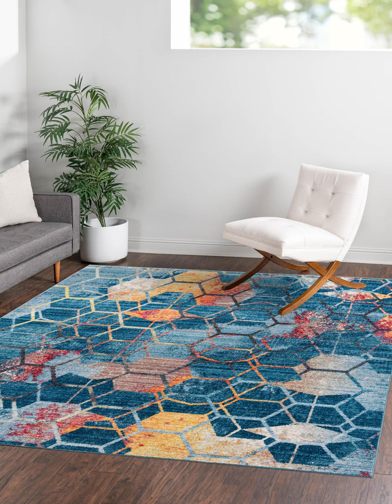 Spectrum Array Collection Area Rug - Aurora Square Blue lifestyle 42