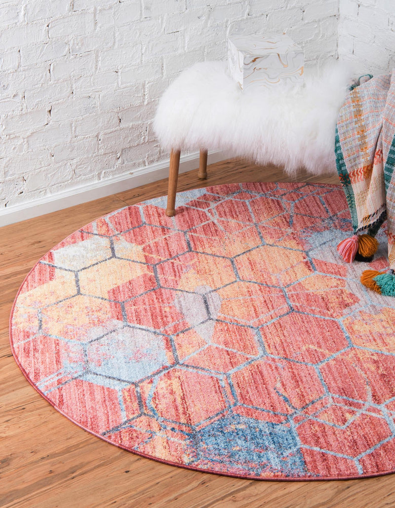 Spectrum Array Collection Area Rug - Aurora Round Red lifestyle 46