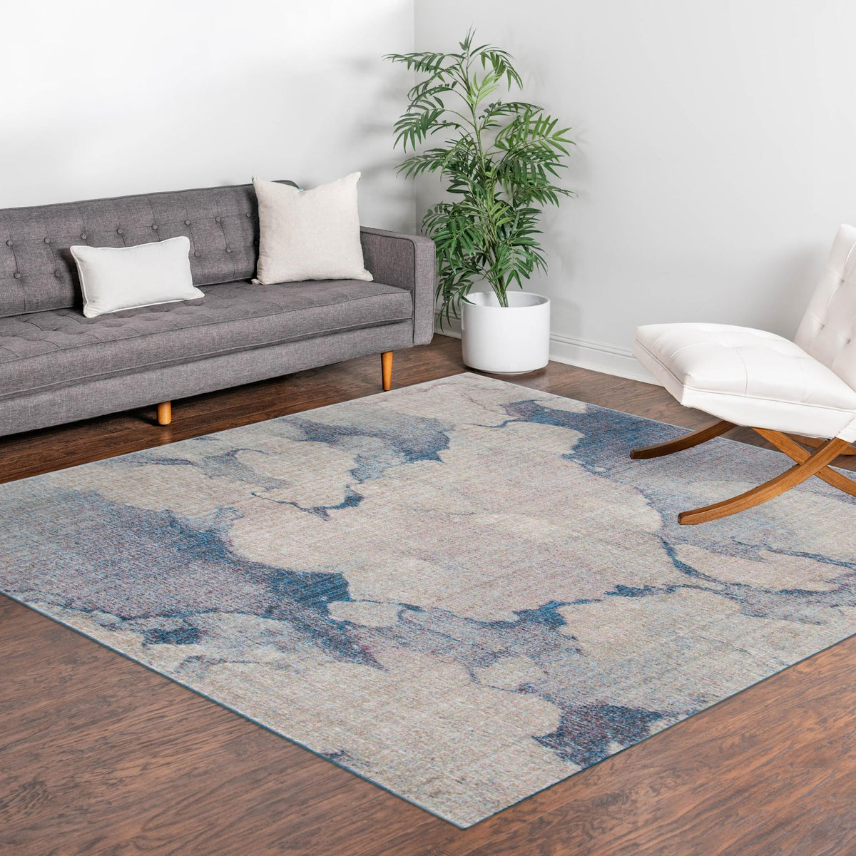 Spectrum Array Collection Area Rug - Mirage Square Blue Gray lifestyle 31