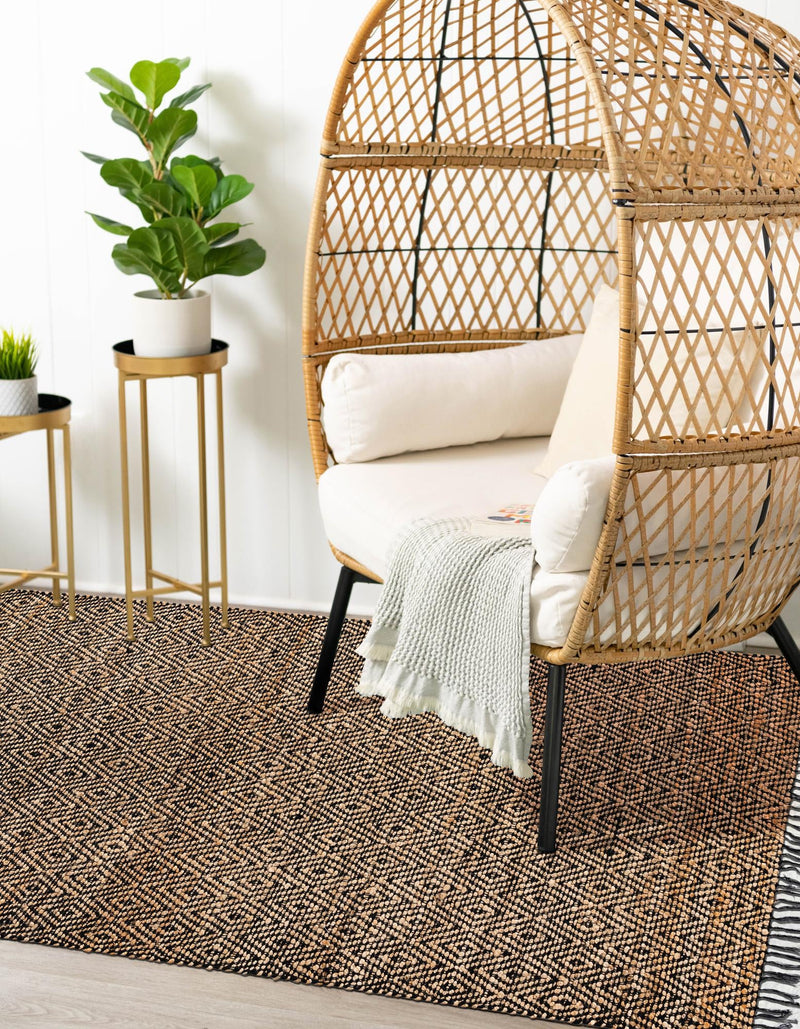 Woven Seaside Jute Collection Area Rug - Marina Rectangle Black lifestyle 11