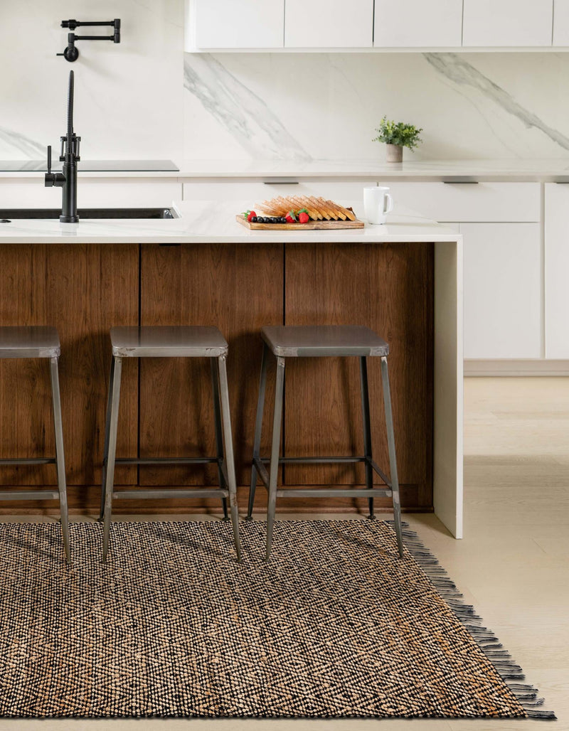 Woven Seaside Jute Collection Area Rug - Marina Rectangle Black lifestyle 13