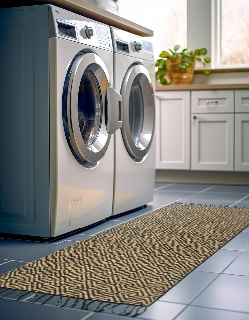 Woven Seaside Jute Collection Area Rug - Marina Runner Black lifestyle 57